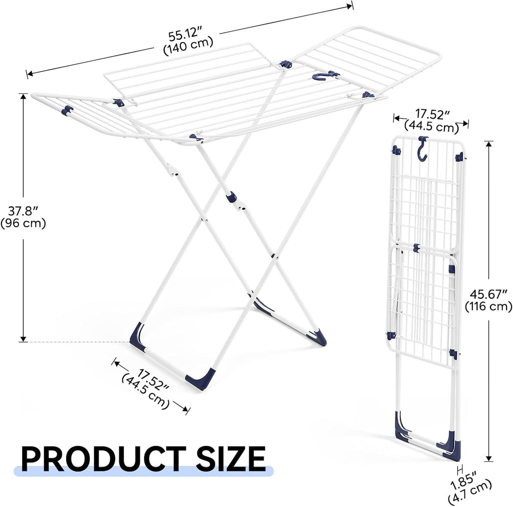 Clothes Drying Rack with 4-Gullwing, White