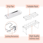 Chicken Leg Rack for Grill with Drip Pan for Smoker, Chicken Drumstick Holder