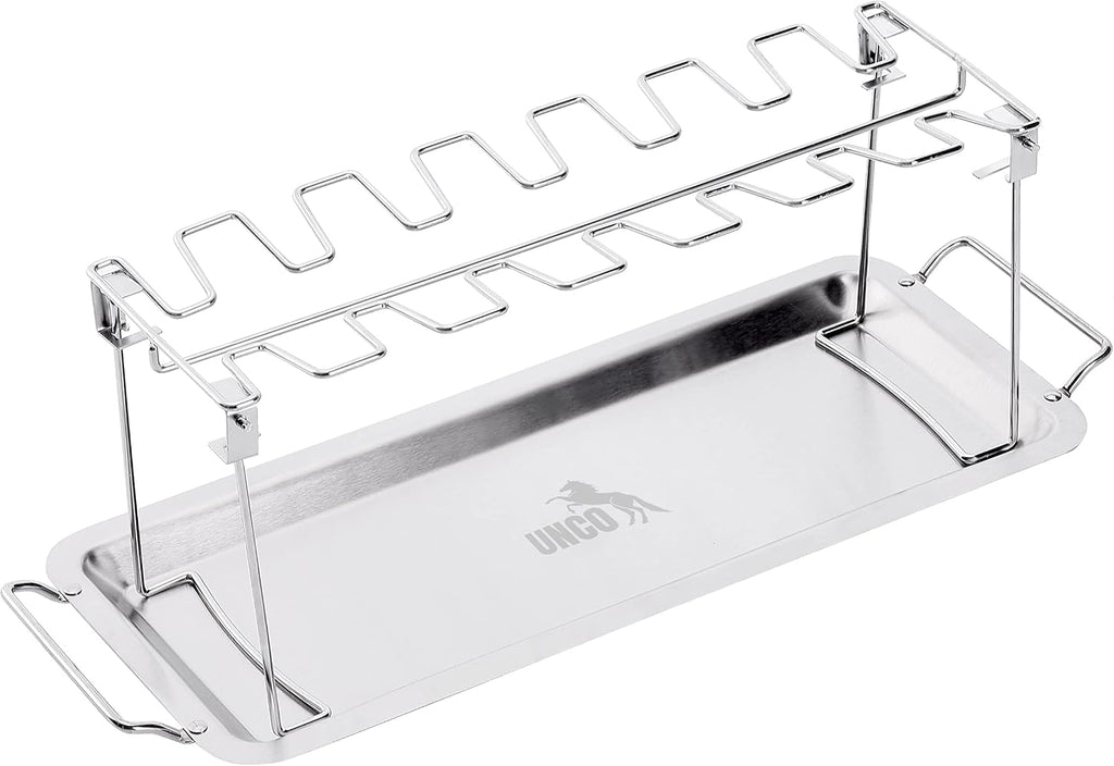 Chicken Leg Rack for Grill with Drip Pan for Smoker, Chicken Drumstick Holder