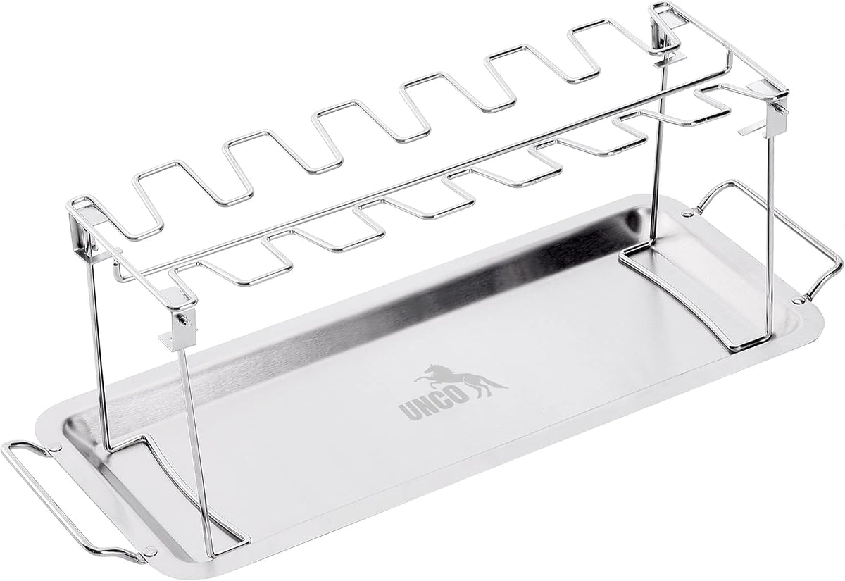 Chicken Leg Rack for Grill with Drip Pan for Smoker, Chicken Drumstick Holder