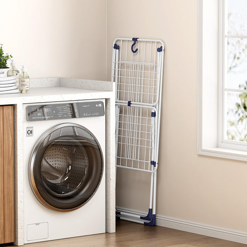 Clothes Drying Rack with 4-Gullwing, White