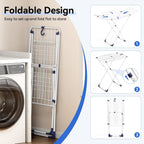 Clothes Drying Rack with 4-Gullwing, White