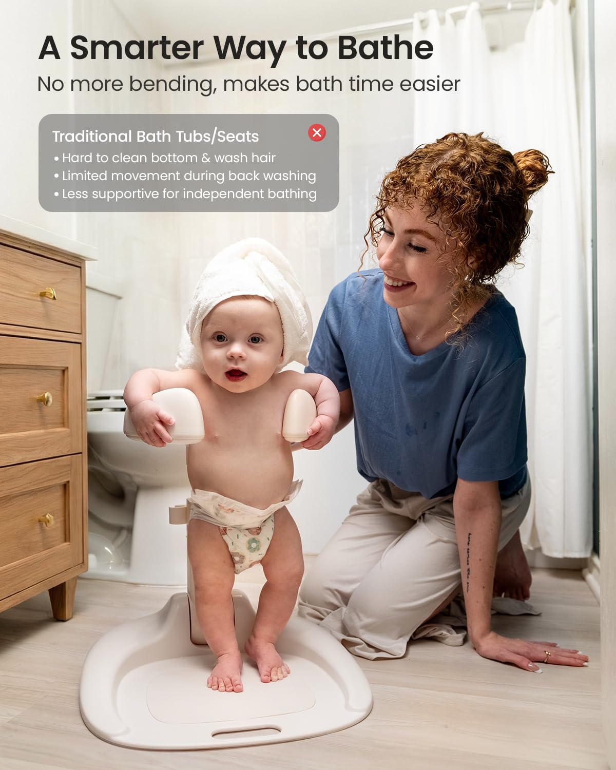 Baby Bath Stand & Foldable Shower Stand for Baby 6 Months And Up
