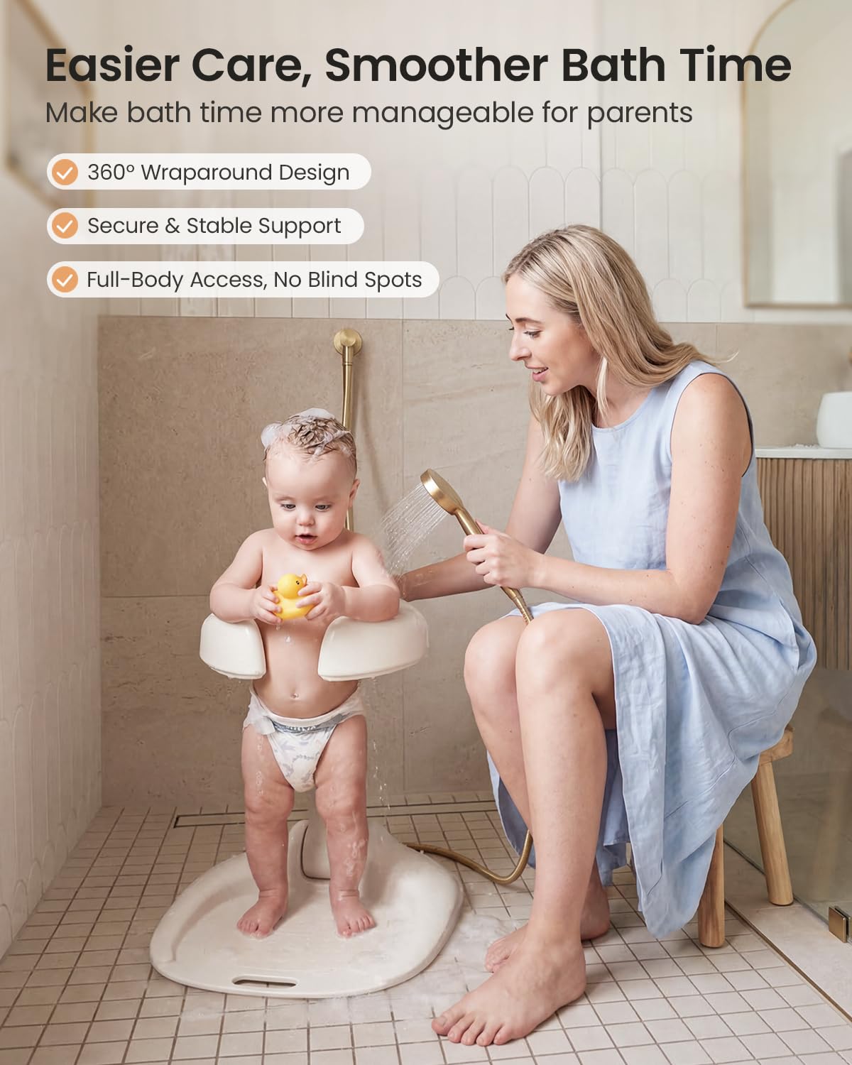 Baby Bath Stand & Foldable Shower Stand for Baby 6 Months And Up