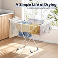 Clothes Drying Rack with 4-Gullwing, White