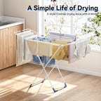 Clothes Drying Rack with 4-Gullwing, White