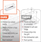Chicken Leg Rack for Grill with Drip Pan for Smoker, Chicken Drumstick Holder